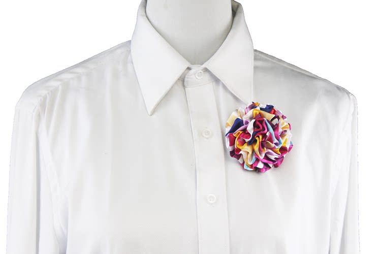 广西玉林中心血站职业装胸花别针8cm丝巾免打绣球花叠花设计定做