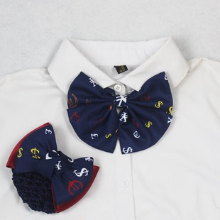 辽宁省交通银行职业装蓝色无标记货币款领花蝴蝶结头花发夹盘发网