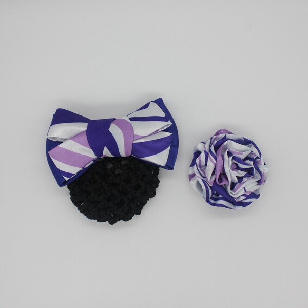 紫色无标记职业装发夹网兜胸花银行酒店前台卖场专卖店员工胸头花