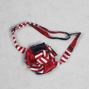 银行珠宝店酒店物业前台领班大堂经理红色六角花领花免打丝巾玫瑰