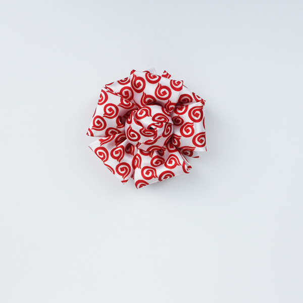 山东潍坊银行职业装别针胸花红色logo定制版员工用免打丝巾花