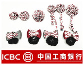 河南省工商银行丝巾版 工行丝巾免打领花胸花 胸花领花头花套装