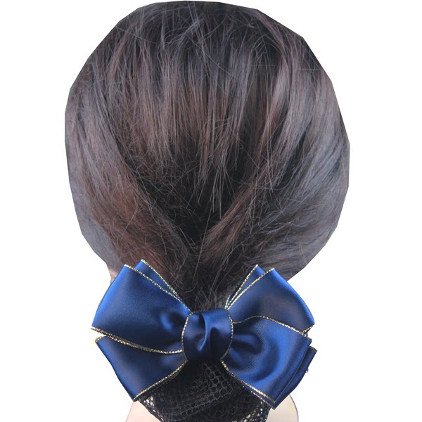 蓝色金边头花发夹网兜小众批量订单设计出图出样招投标加工订单