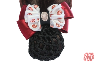 中国银行带标记头花中行女士职业装发网兜发夹头花定制版带LOGO标