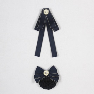 湖北省咸宁市邮政局邮储银行职业装蓝色无标记头花发夹领花蝴蝶结