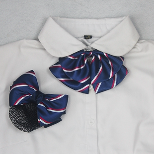 福建省农村商业银行信用社蓝色无标记头花发夹领花蝴蝶结领结厂家