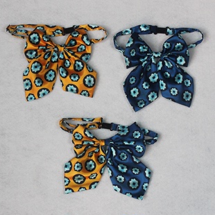 新疆农信农商银行信用社职业装蝴蝶结领花免打丝巾花橙色蓝色混色