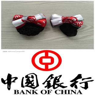 银行职业女士发网夹蝴蝶结职业头花中国银行头花工作盘发网兜