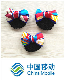 中国移动头花 移动公司营业员职业头花结发网饰品头花网兜