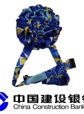 中国建设银行新款蓝色领花 建行营业厅柜台职业装领花 饰品定制
