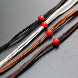 【溪迟】日本进口3mm鹿皮革纽,鹿皮绳白色,redmoon,