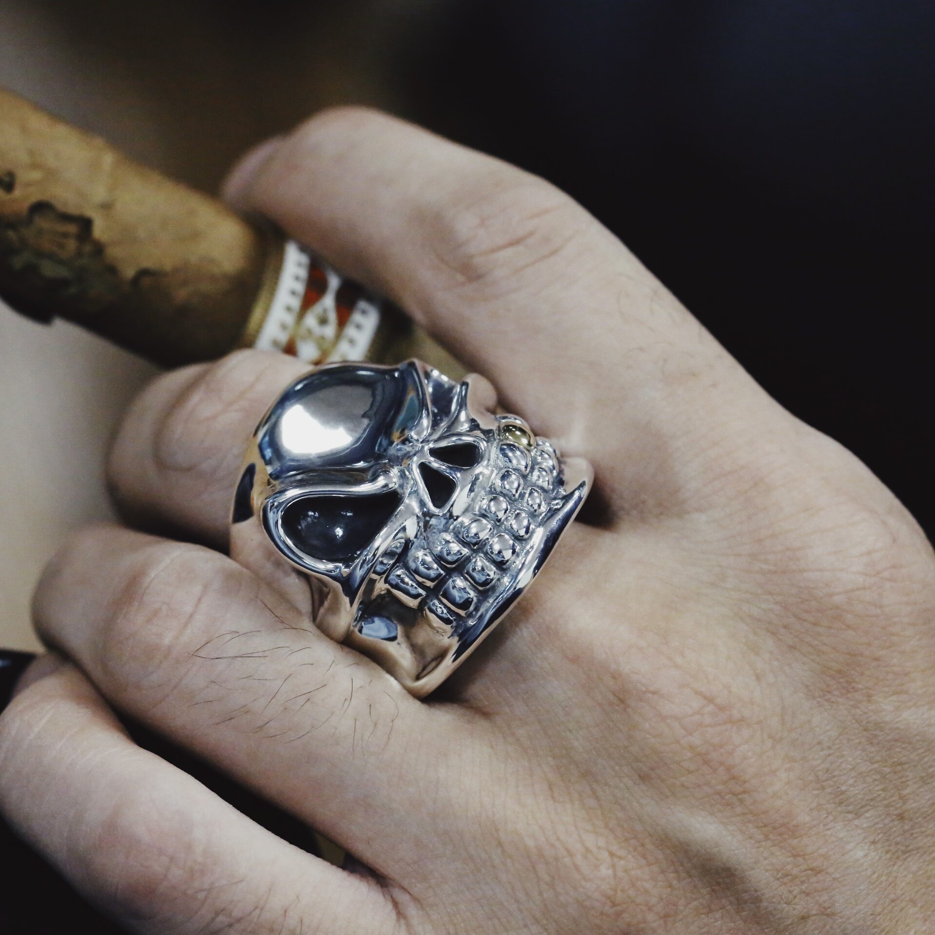 【溪迟】starlingear施特林 手工骷髅戒指 重机车美潮 925银 硬汉