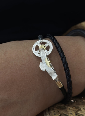 鹫见太郎溪迟金头银饰银鹰皮