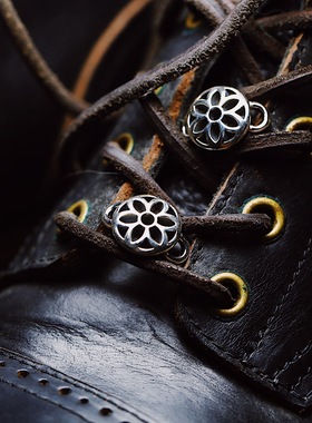 溪迟樱花红翼银扣发绳装饰扣