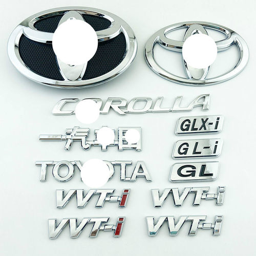 适用老款一汽卡罗拉车标前标COROLLA TOYOTA英文字母标后尾箱标志