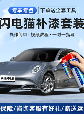 欧拉闪电猫补漆笔碧玺灰色烟紫晶汽车划痕修复刮痕修补去痕自喷漆