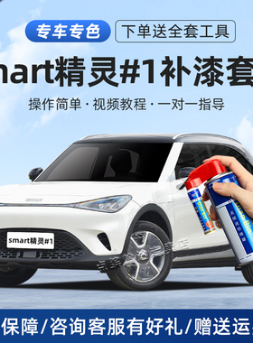 适用奔驰smart精灵1号补漆笔粒子白流明黄蓝色汽车划痕修复自喷漆