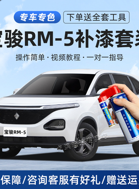 适用宝骏RM5补漆笔星皓白星际蓝星辉金红色汽车漆划痕修复自喷漆
