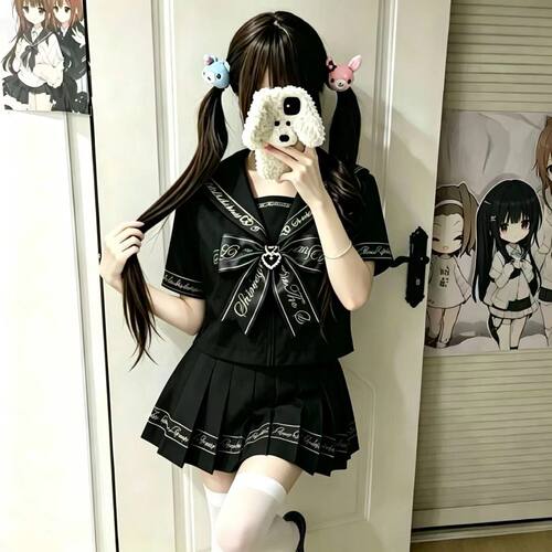 正版JK水手服甜美学院风套装裙