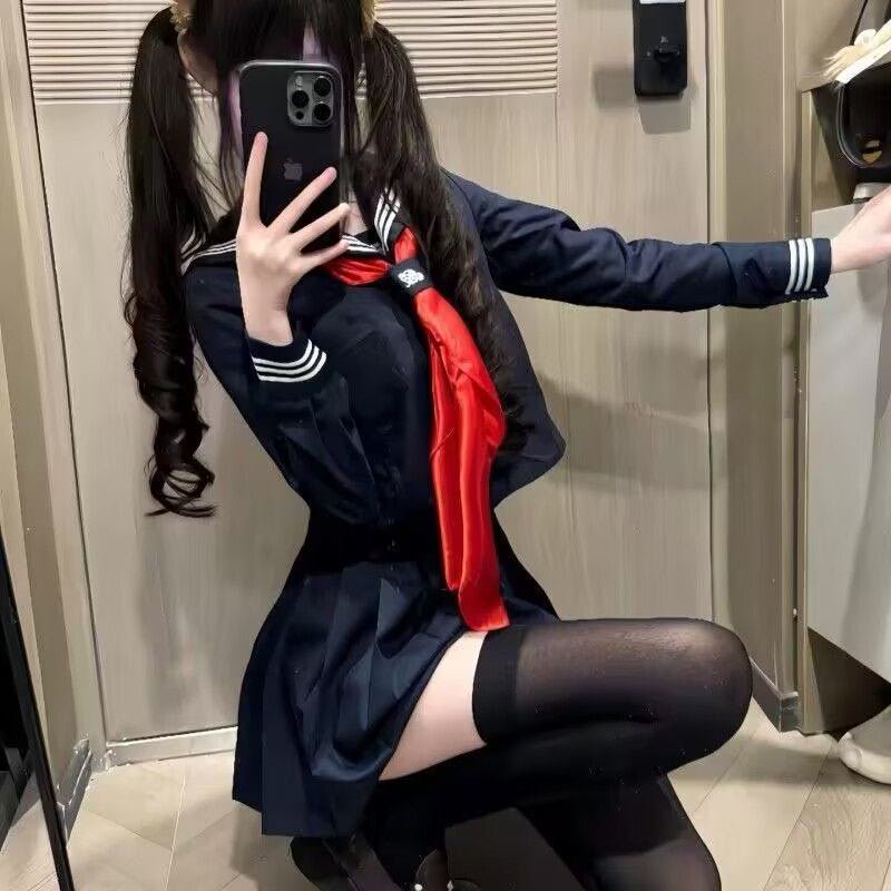日系JK水手服绀色三本基础款套装