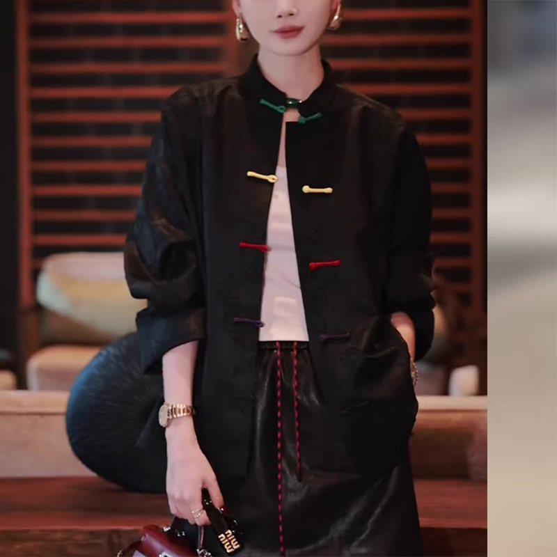 新中式国风盘重工刺绣开衫上衣女2025春秋季复古独特唐装绝美外套