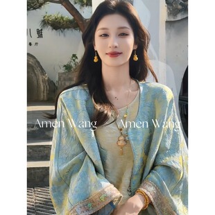 2026春秋新中式国风重工浮光锦外套女高级感轻奢宽松显瘦长袖上衣