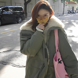 中长款 派克服女2025新款 保暖冲锋衣外套 羊羔毛加厚工装 赵露思同款