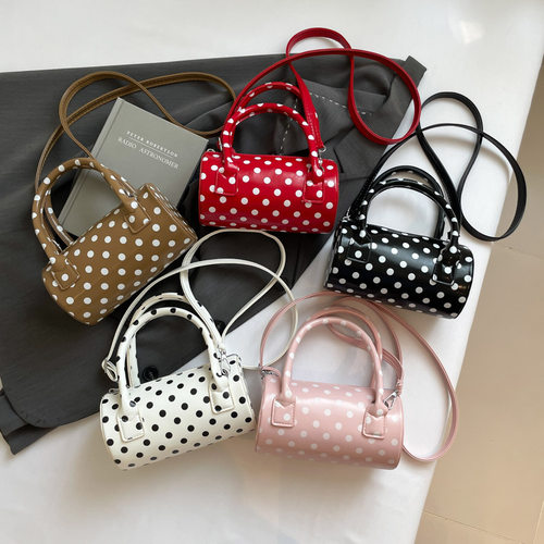 超火小波点包包女式2025新款夏天流行斜挎包爆款手提圆筒枕头包