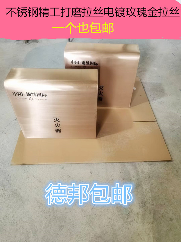 电镀玫瑰金消防灭火器箱 酒店灭火器箱 商场 售楼部ktv 灭火器箱