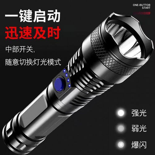 L-839强光手电筒 USB充电远射塑料家用照明骑行钓鱼灯露营跨境