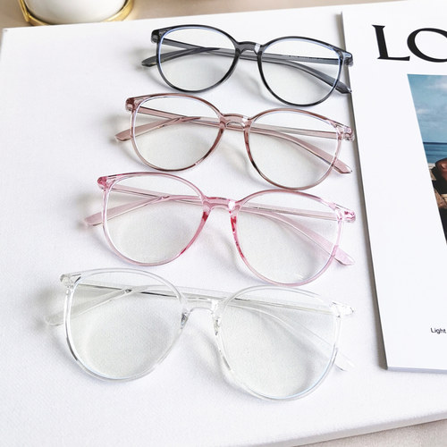 tr90透明小红书瘦脸圆框眼镜架