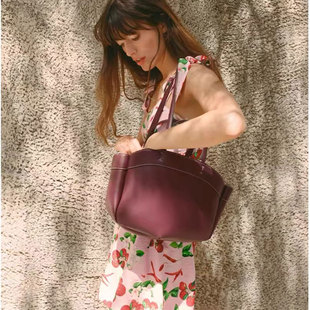 ZA家单肩手提托特包2025秋季新品时尚大容量紫色通勤子母包购物包