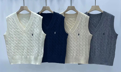 针织套头早秋款学院风针织马甲