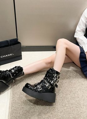 Demonia PUNK原创设计朋克风厚底洋气洛丽塔鞋嘻哈少女小皮鞋