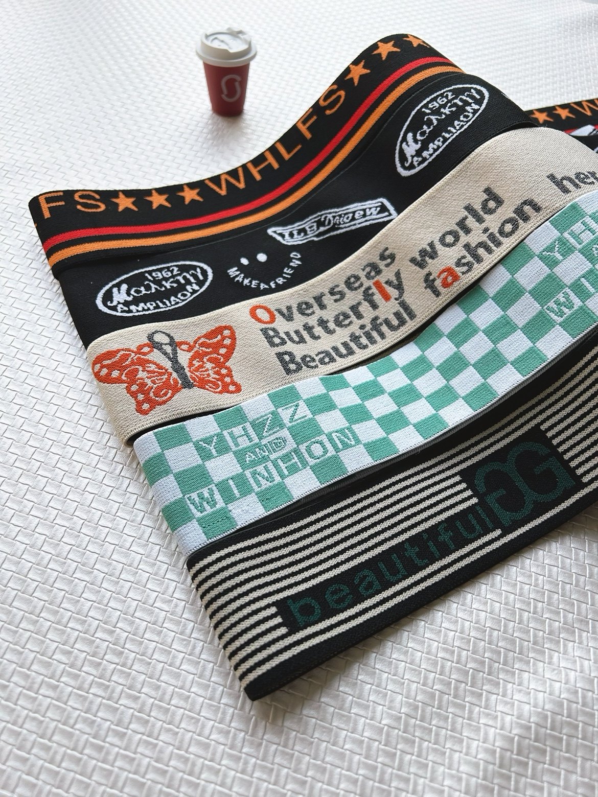 包邮5CM宽方格橡皮带 英文字母提花松紧带辅料配件高弹品质橡皮筋,纺织面料/辅料/配套,服装松紧带,淘宝优惠券,粉丝福利购,淘宝优惠卷