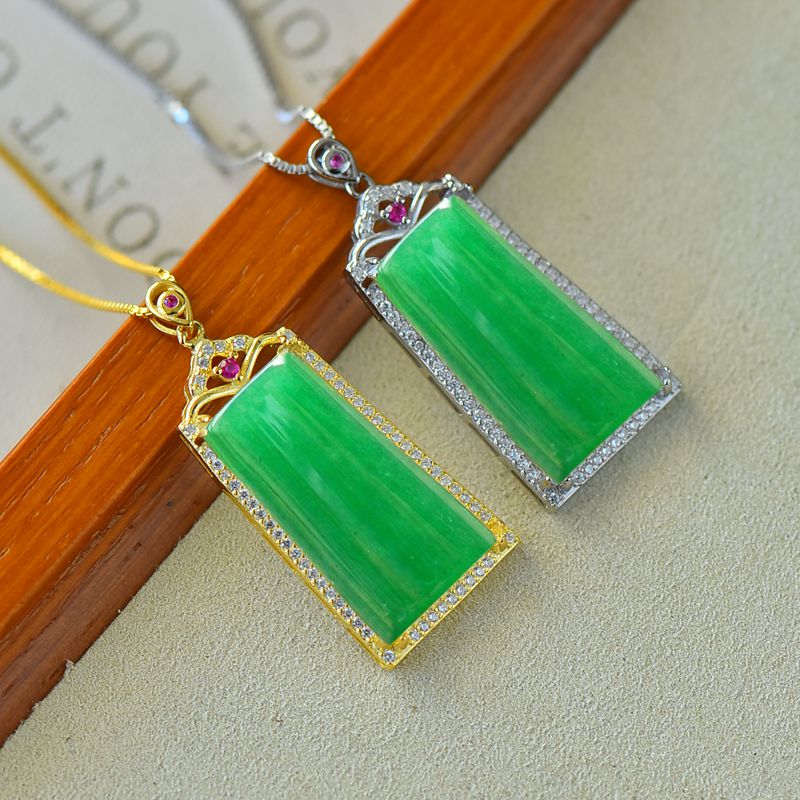 女款S925纯银DIY镶嵌吊坠空托