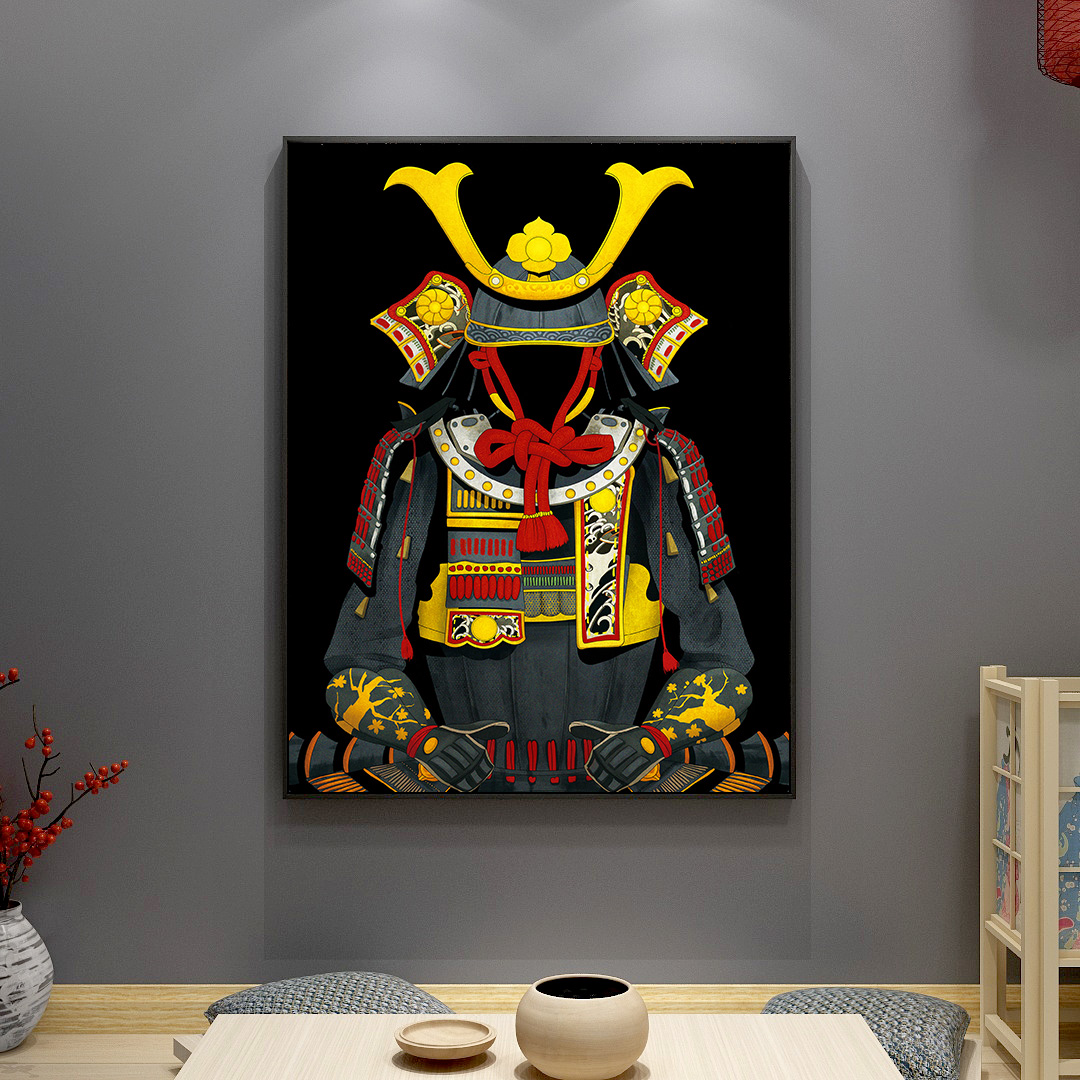 日本武士玄关客厅挂画日式居酒屋餐厅装饰画日系刺青纹身店墙壁画