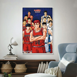 动漫画篮球挂画灌篮高手装饰画男孩房间床头画客厅榻榻米篮球馆画