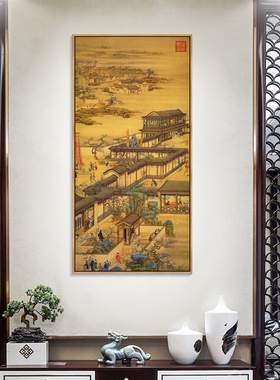郎世宁画十二月令图清代宫廷风景挂画新中式客厅装饰画古典中国风
