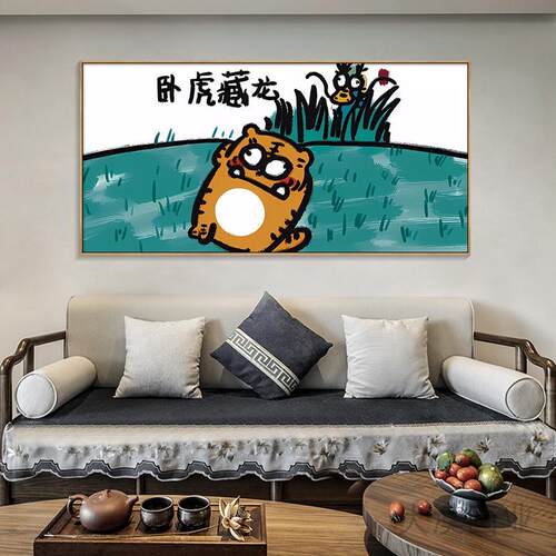 中式猛龙过江搞怪网红餐厅挂画