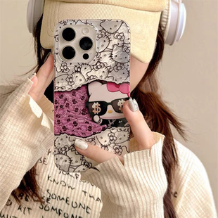 可爱钞票hellokitty适用苹果16手机壳iPhone15Promax13小米14华为mate60p50k70nova12Reno11荣耀100x200s1819