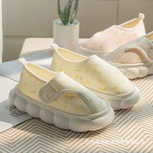春秋薄款 保暖月子鞋 室内家居防滑可外穿夏季 产妇软底棉拖鞋