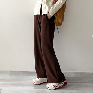 糯米裤 女高腰宽松高个子加长拖地裤 发热德绒阔腿裤 亏清不补