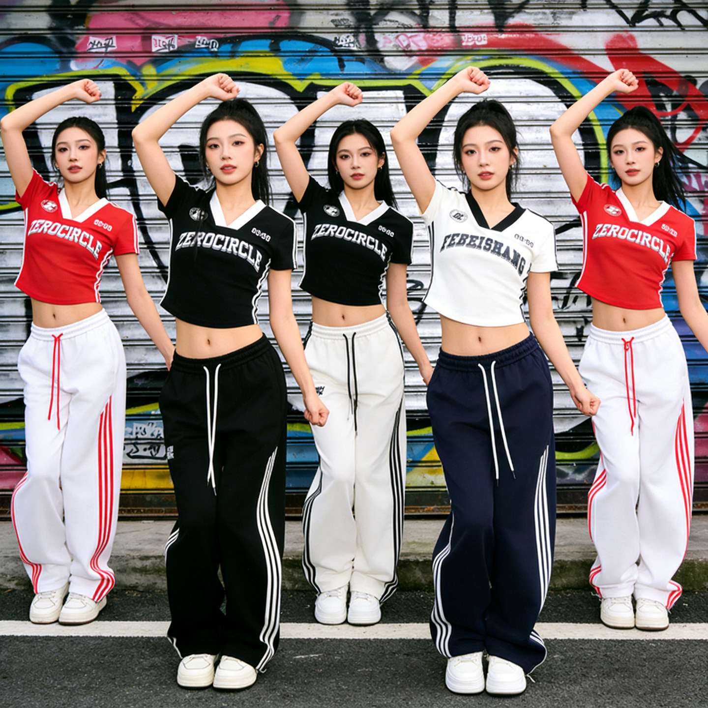 学生爵士舞蹈练功服运动会开幕式表演服健美操啦啦操套装韩国女团