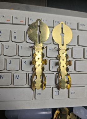 仿清代官帽翎管架金属铜翎管架
