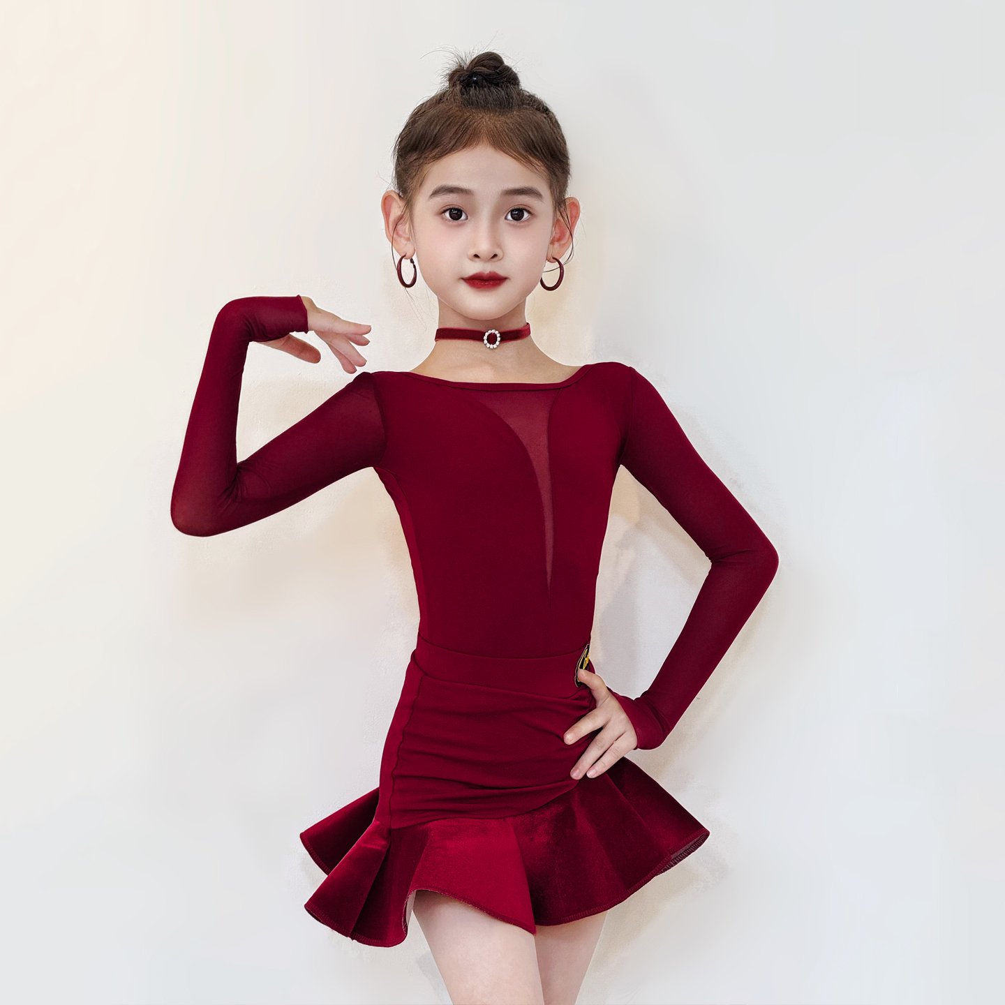 康尼女童拉丁舞服套装2025新款
