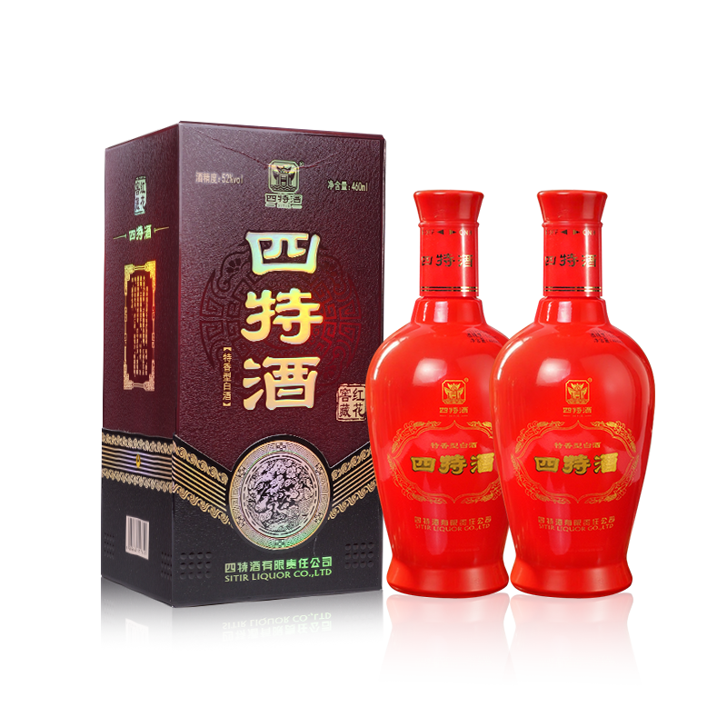 四特 红花窖藏 52度460ml*2瓶/6瓶 特香型白酒 江西白酒