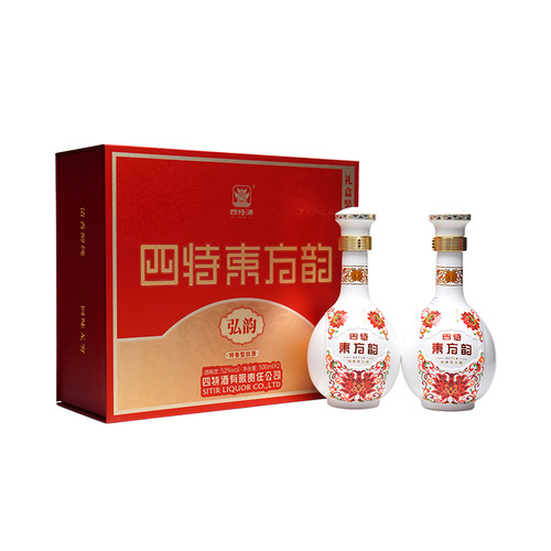 四特 东方韵弘韵/雅韵 52度500ml*2瓶 双瓶礼盒装 特香型白酒送礼