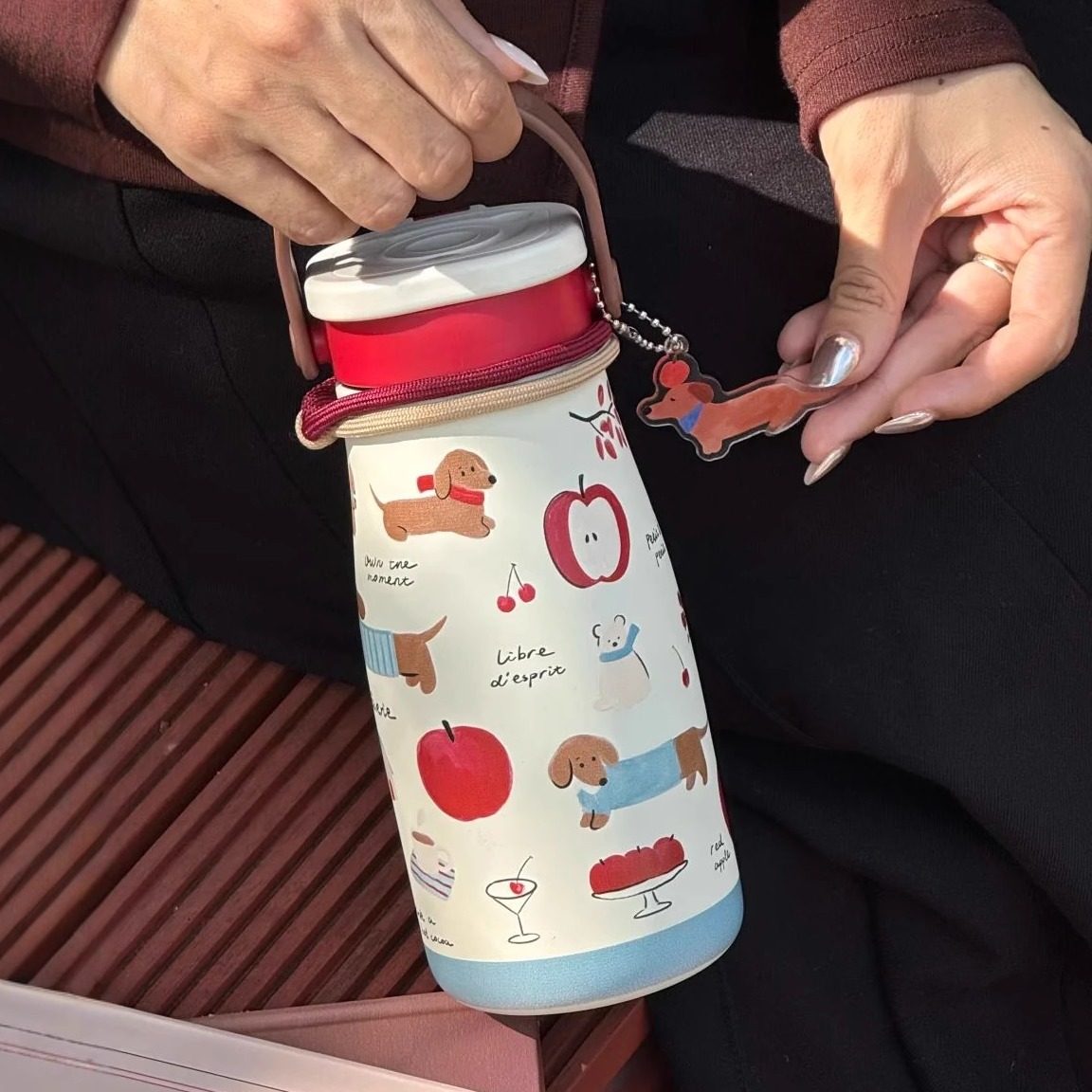 Grafree保温杯苹果小狗吸管杯女水杯高颜值便携泡茶杯子咖啡杯,餐饮具,保冷/保温杯,淘宝优惠券,粉丝福利购,淘宝优惠卷