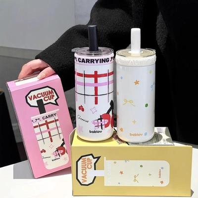316不锈钢吸管杯便携保温杯